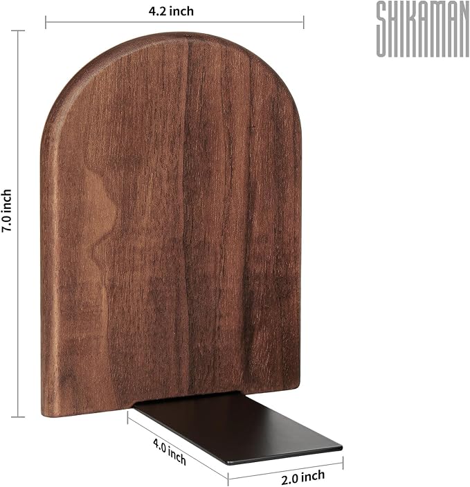 Book Ends, 8 Pack Large Bookends Wood Book Ends Universal Economy Bookend - Image 4