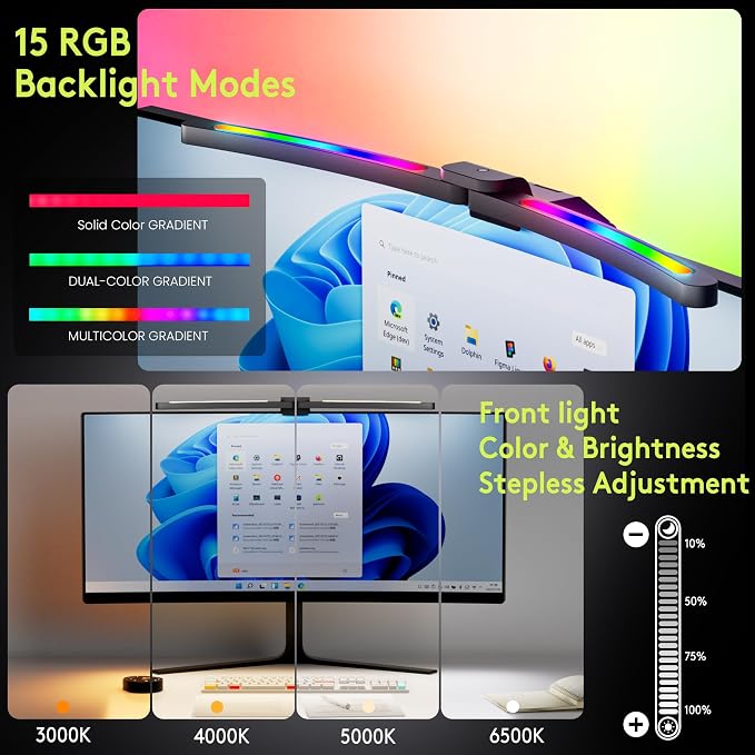 Quntis Curved Monitor Light Bar 15 RGB Backlight - Image 8