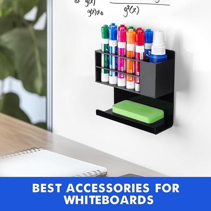 Black Magnetic Dry Erase Marker Holder - Image 5