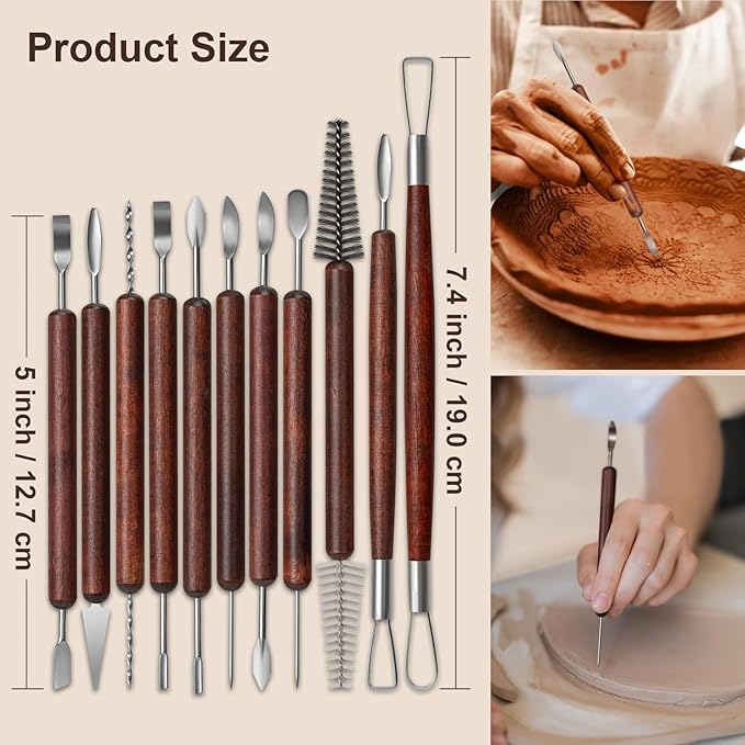 Amrules Clay Tools Kit, Practical Polymer Clay Sculpting Tools Kit, Air Dry - Image 2