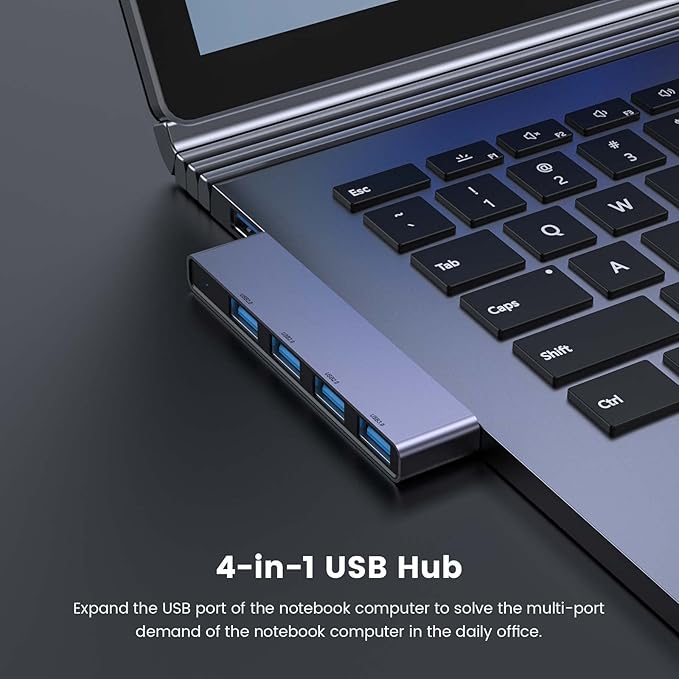 Fidioto USB Hub, 4-Port USB Splitter(1 * 3.0 Hub, 3 * 2.0 Hub) USB Splitter USB Expander for Laptop,Windows PC,Mac,Printer,Flash Drive,Mobile HDD, Notebook PC-DeskLoop Office