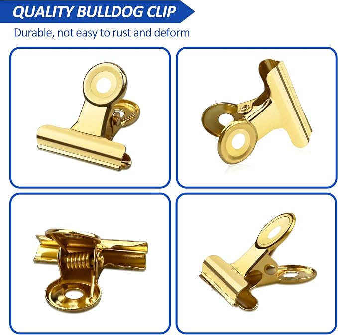 30 Pack Small Bull Clips 1.22 Inch Mini Metal Hinge Clips Binder Paper Hinge - Image 4