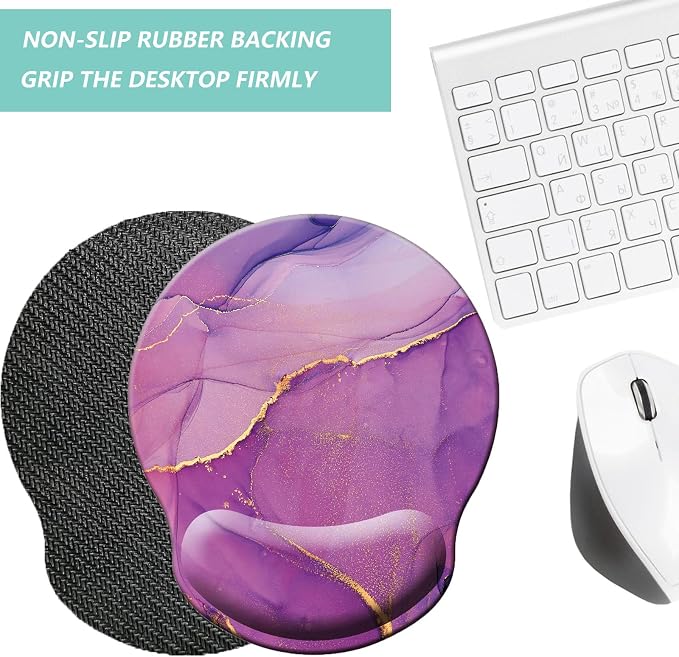 Mouse Pad with Wrist Support, Ergonomic Mouse Pad with Memory Foam Wrist Rest - Image 4