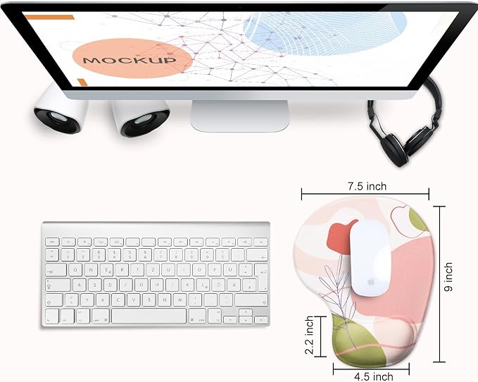 JIKIOU Mouse Pad, 2 Pack Ergonomic Mouse Pads - Image 2