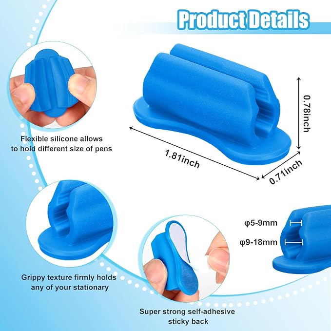 BOBOKA 20 Pack Upgraded Pencil Holder, Adhesive Pen Holder - Image 6