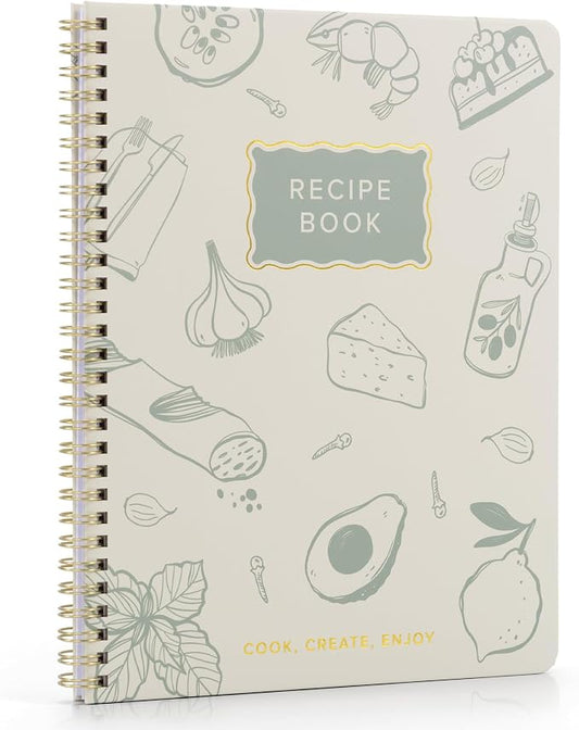 Elegant Recipe Book for 100+ Cherished Meals by ZICOTO