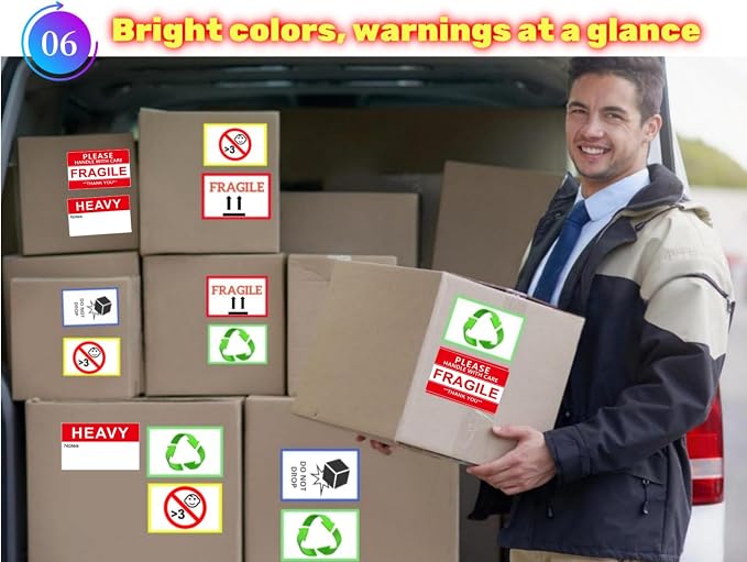 5" x 3" Large Moving Labels for Home Packing Box 6 Color Coded Border Label - Image 7