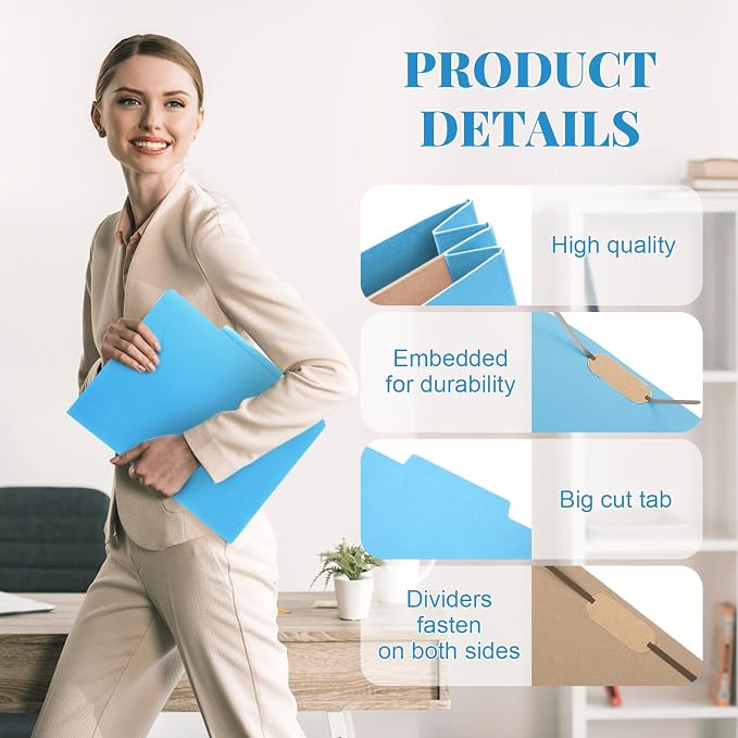Skyygemm 12 Pcs Classification Folders 3 Pocket Dividers Letter Size Employee - Image 5
