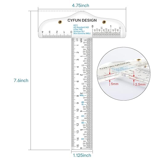 6 Inches Acrylic Clear T-Square Ruler, 1 Pack, T Square Ruler, Transparent - Image 2