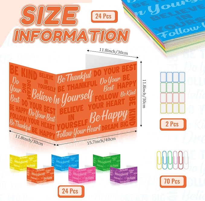 Cinrobiye 24 Pcs Inspirational Privacy Folders Standard - Image 2