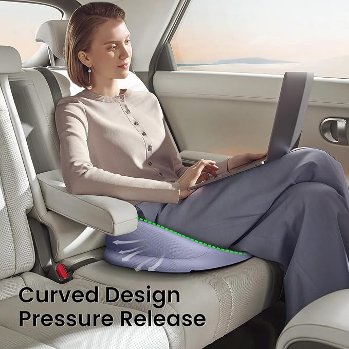 Benazcap Large Seat Cushion for Office Chair Memory Foam Coccyx Pain Relief Cushion Pillow for Back Support Non-Slip Seat Pad for Office Desk, Car Seat, Wheelchair, Sciatica-Blue-DeskLoop Office