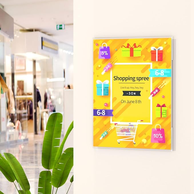 HIIMIEI Acrylic Sign Holder 8.5 x 11 Wall Mounted - Image 6