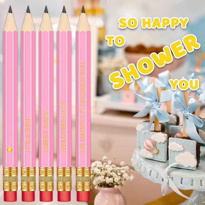 50Pcs - Baby Shower Sharpened Half Pencils - Image 4