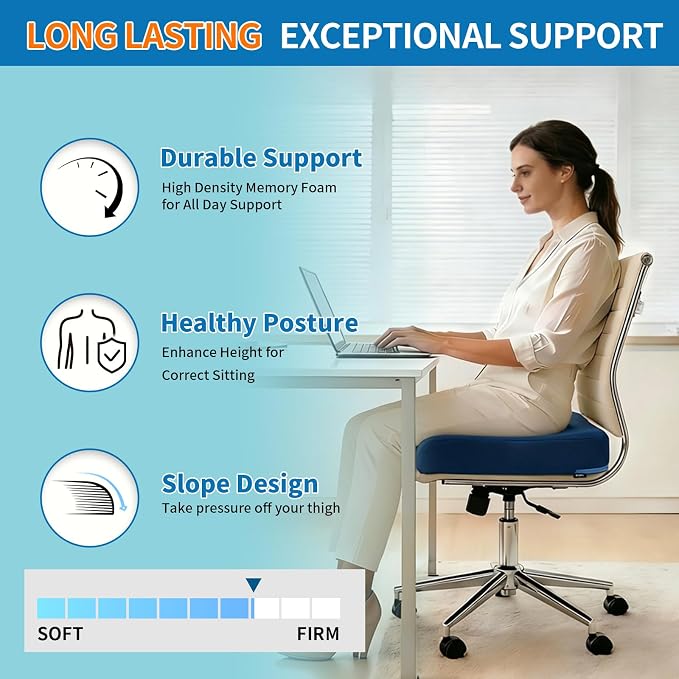 YOUFI Extra Thick Large Seat Cushion -19 X 17.5 X 4 Inch Gel Memory Foam Cushion - Image 5