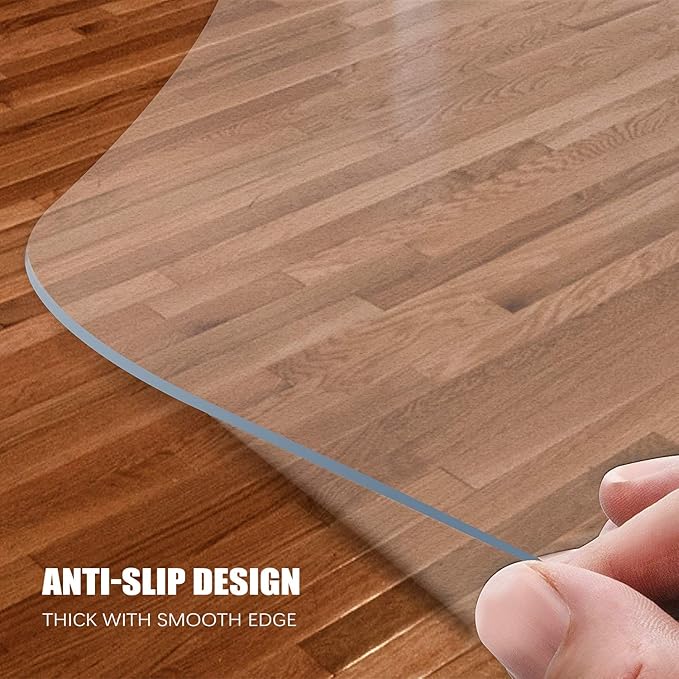Kuyal Clear Chair mat for Hardwood Floor 51 x 63 inches Transparent Floor Mats - Image 5