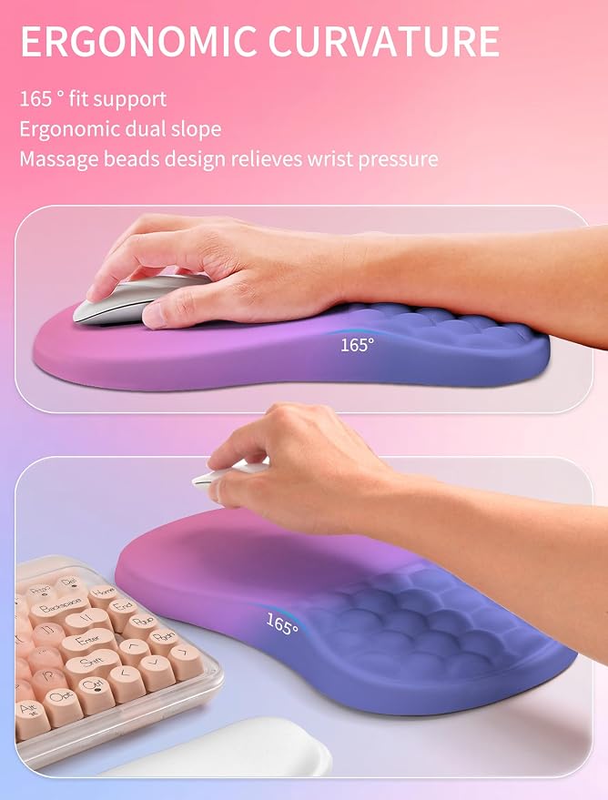 Hokafenle 2in1 Combination, Wave Keyboard Wrist Rest and Ergonomic Curvature - Image 3