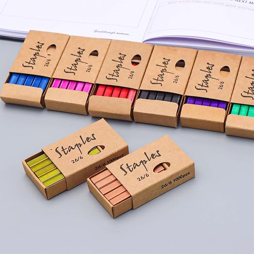 NatSumeBasics 8000 Colored Staples 26/6 Standard Colorful Staple Refill - Image 4
