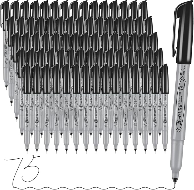 Permanent Markers, Ultra Fine Point, Fine tip permanent marker set, quick dry by Affisure
