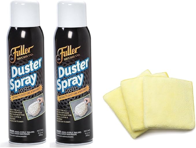 Fuller Brush Duster Sprays with Fuller Brush Dust Grabbing Microfiber Cloths Bundle-DeskLoop Office