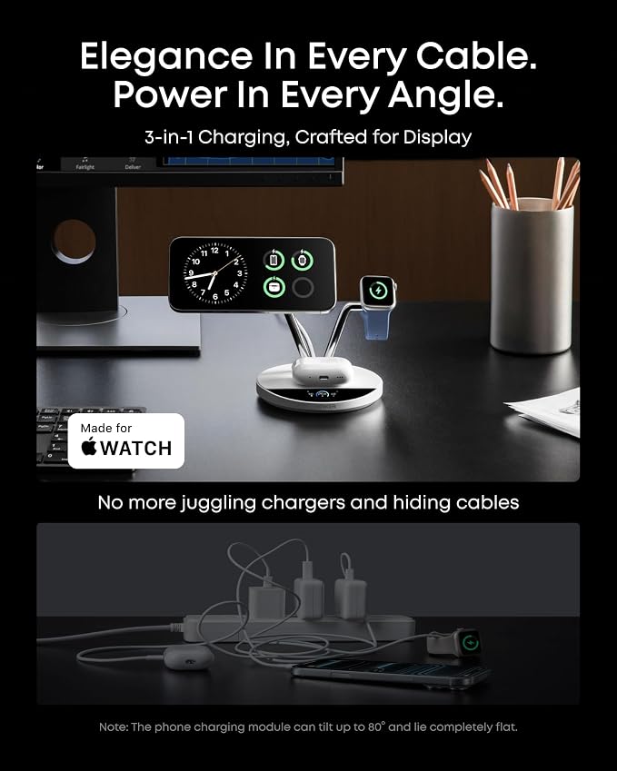 Anker Prime 3-in-1 Qi2.2 MagSafe Compatible 25W Wireless Charging Station | - Image 7