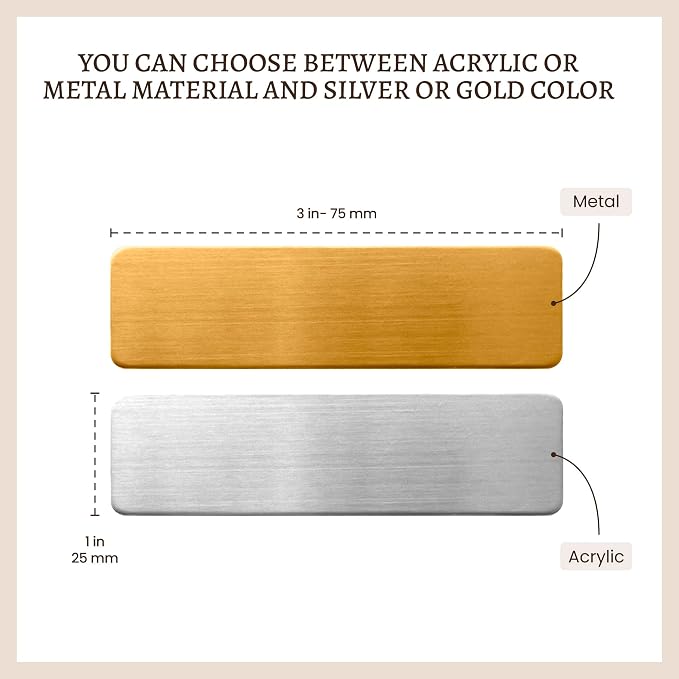Custom Engraved ID Name Tag Badges Identification Personalized - Image 3
