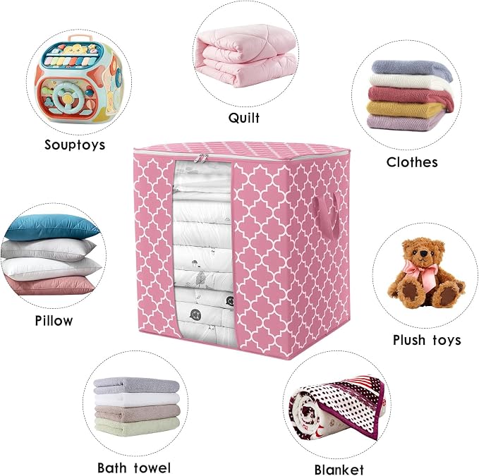 WISELIFE Storage Bags 4 Pack/100L Large Blanket Clothes Organization and - Image 7