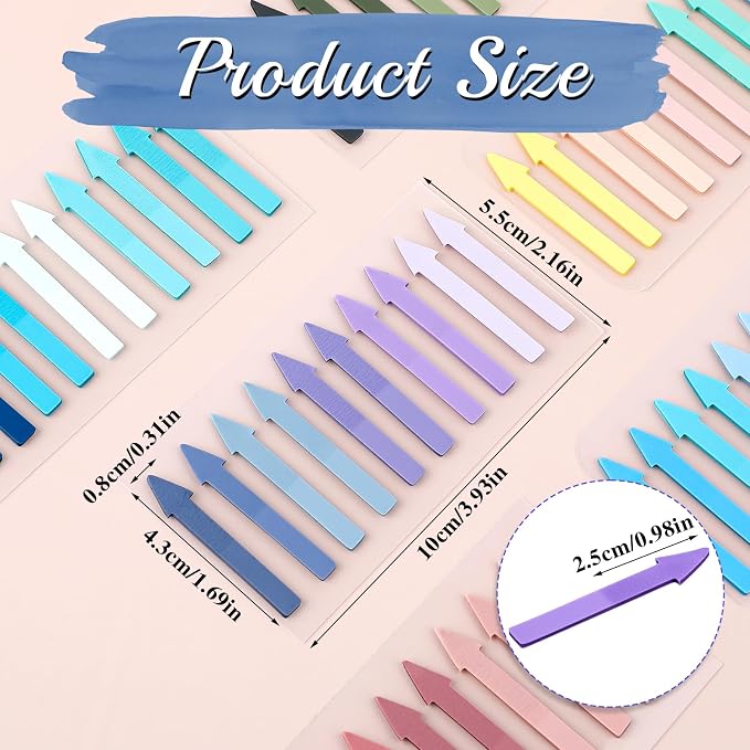1200 Pack Arrow Sticky Notes Colored Sticky Tabs Transparent Arrow Flags Page - Image 2