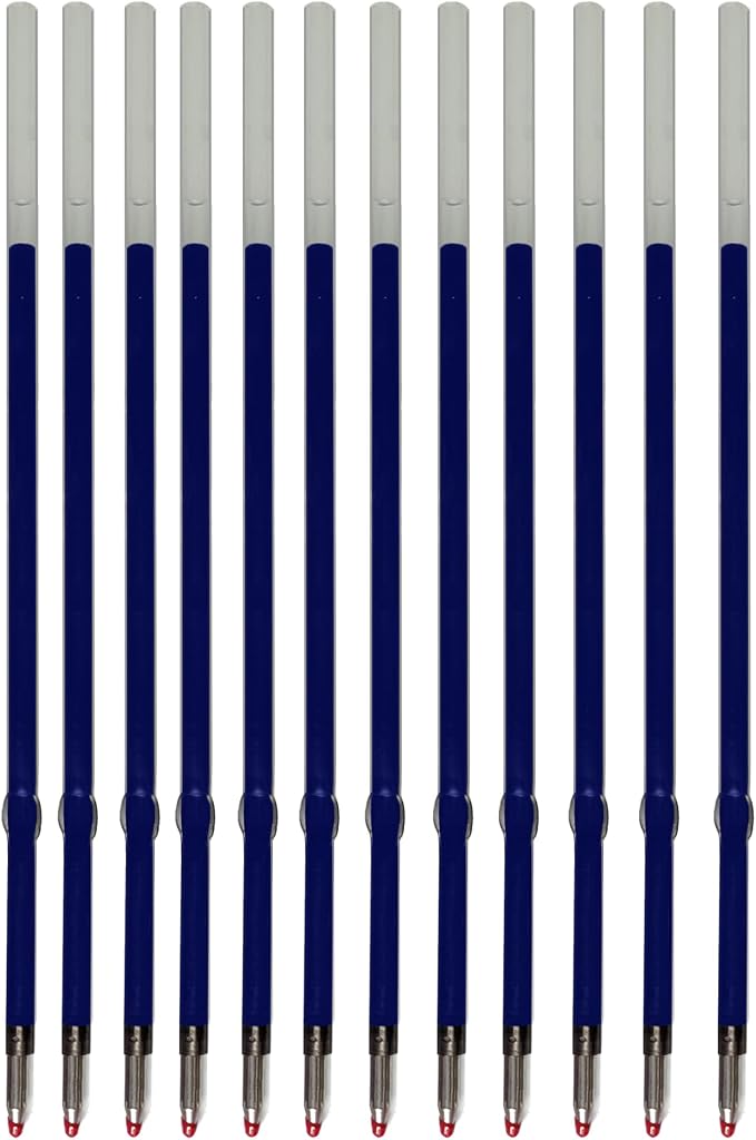 Pack of 12 Gel Blue Ink Refill for Retractable Pens, Medium Tip Point 0.7mm by Lenden