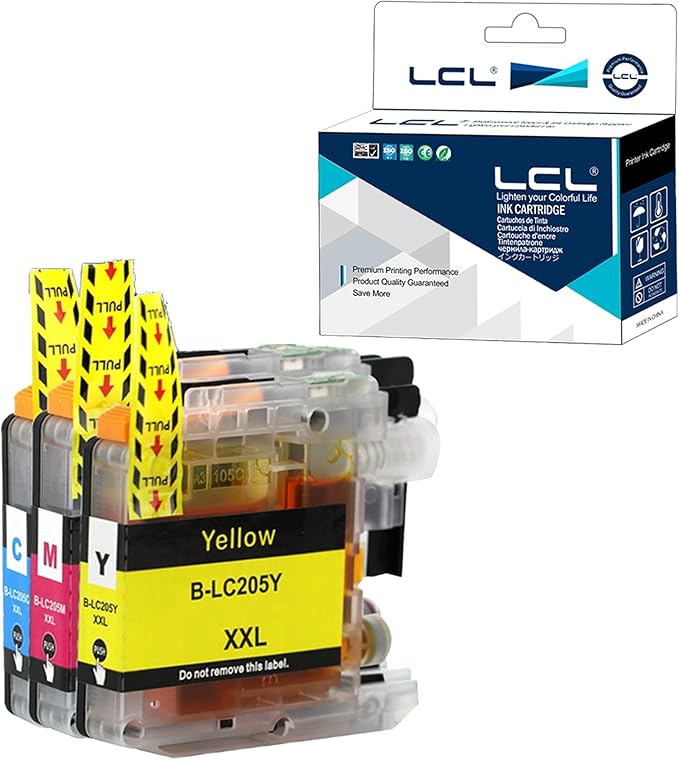 LCL Compatible Ink Cartridge Replacement for Brother LC205 LC205CL LC2053PKS LC205C LC205M LC205Y XXL Super High Yield for MFC-J4320DW MFC-J4420DW MFC-J4620DW MFC-J5520DW MFC-J5620DW (CMY)-DeskLoop Office