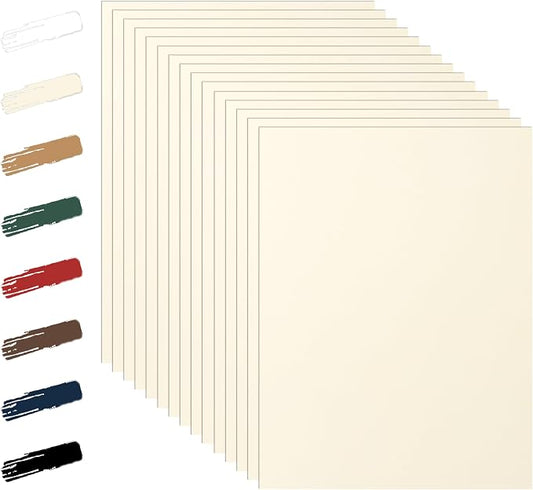 28 Sheets Cream Cardstock 8.5 x 11 Ivory Paper, 250gsm/92lb Premium Off White by Guakicae