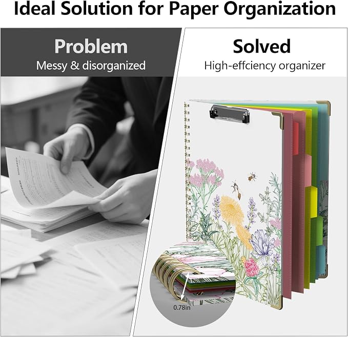 Clipboard Folio with Storage 8.5 X 11 Padfolio Notebook, Clipboards with - Image 6