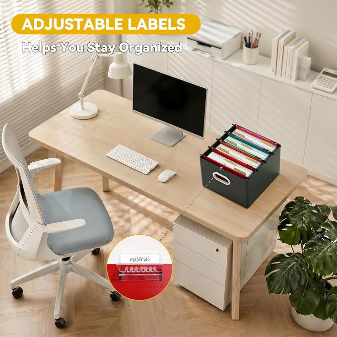 2.5" Expanding Large Hanging File Folders, 12 Pack Plastic Extra Capacity Hang - Image 5
