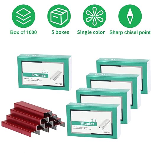 Multibey 5-Pack Red Staples Bulk Refill - Image 2