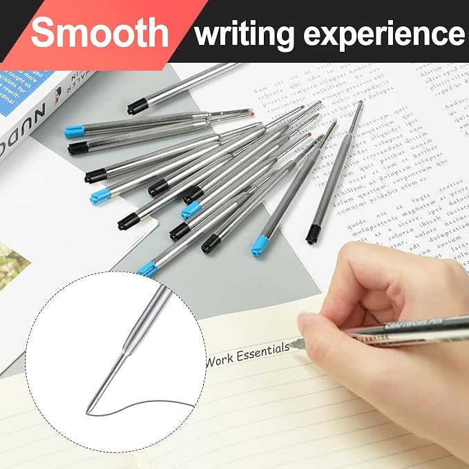 20 Pack Ink Pen Refills for Parker, Ballpoint Pen Refills, 3.9" Medium 1.0 mm - Image 4