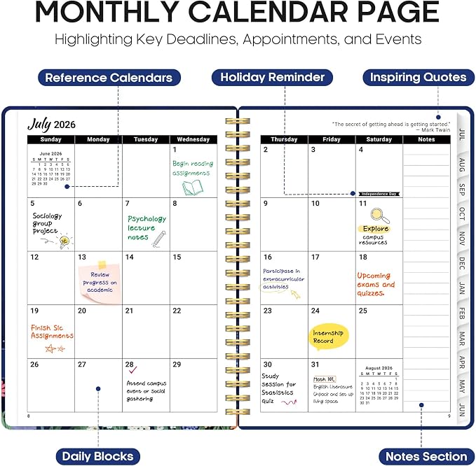 Planner 2026-2027, Academic Year Monthly and Weekly Calendar Planner, Jul 2026 - Image 2