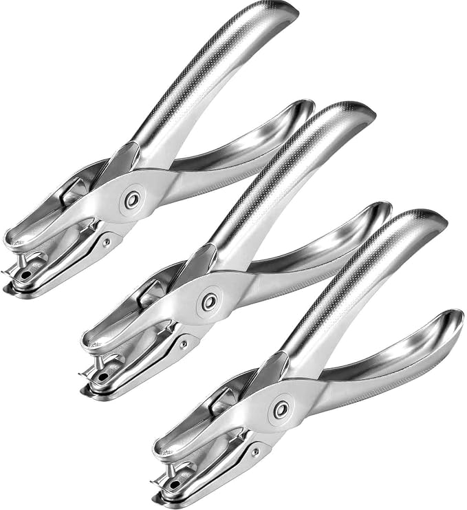 Shappy 3 Pack Metal Hole Punchers Single Hole Punch Paper Puncher Ticket by Shappy