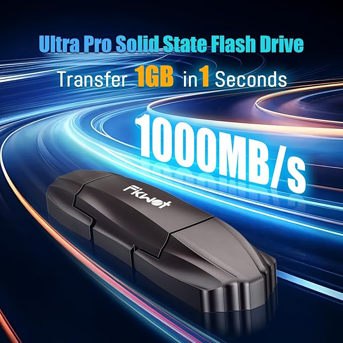 FU388 External Solid State Drive, Up to 1000MB/s for Data Storage,Dual-Port Stick Design with USB-A & Type-C Expansion of Storage for iPhone 15/16 /Android/PC/Mac/Laptop-DeskLoop Office