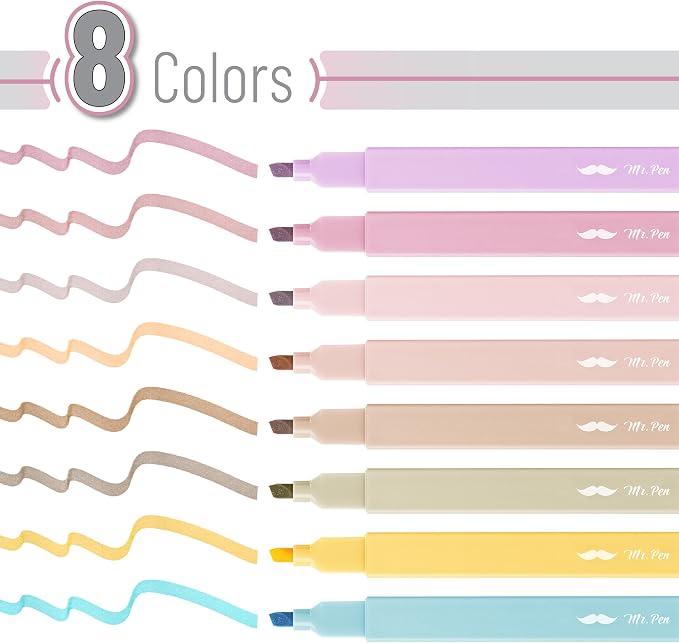 Mr. Pen- Aesthetic Highlighters No Bleed, 8 Pack, Cute Highlighters Assorted - Image 2