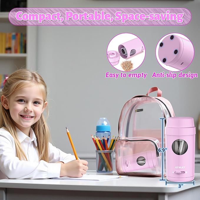 AFMAT Electric Pencil Sharpener, Auto in & Out, Fully Automatic Pencil Sharpener - Image 6