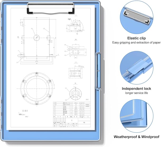 Hongri Clipboard with Storage, Heavy Duty with Dual Compartment, Smooth Writing - Image 3