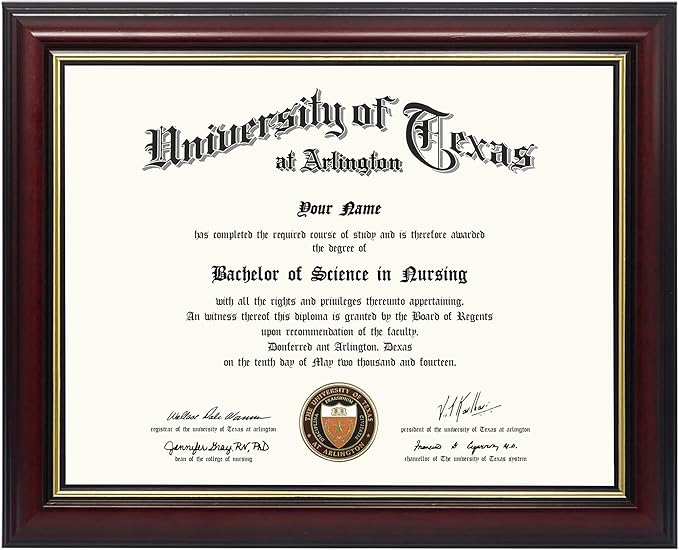 GraduationMall 8.5x11 Certificate Diploma Frame, Solid Wood & UV Protection by GraduationMall%C2%AE