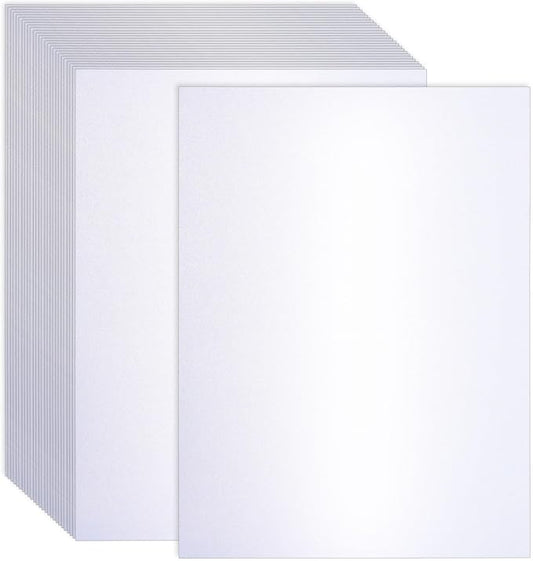 120 Sheets White Shimmer Cardstock 8.5 x 11 Inch Certificate Paper Card Stock, 250gsm/92lb Double Sided Printer Paper Pearlescent Paper for Invitations, Certificates, Crafts, DIY Cards-DeskLoop Office