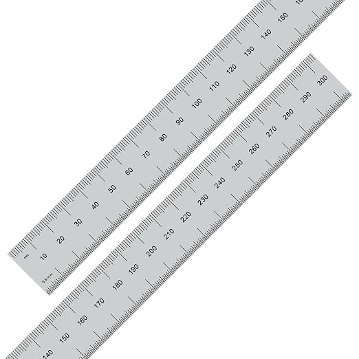 PEC Tools 12"/300mm Rigid Metal Ruler, High-Quality Machinist Ruler, Satin - Image 4