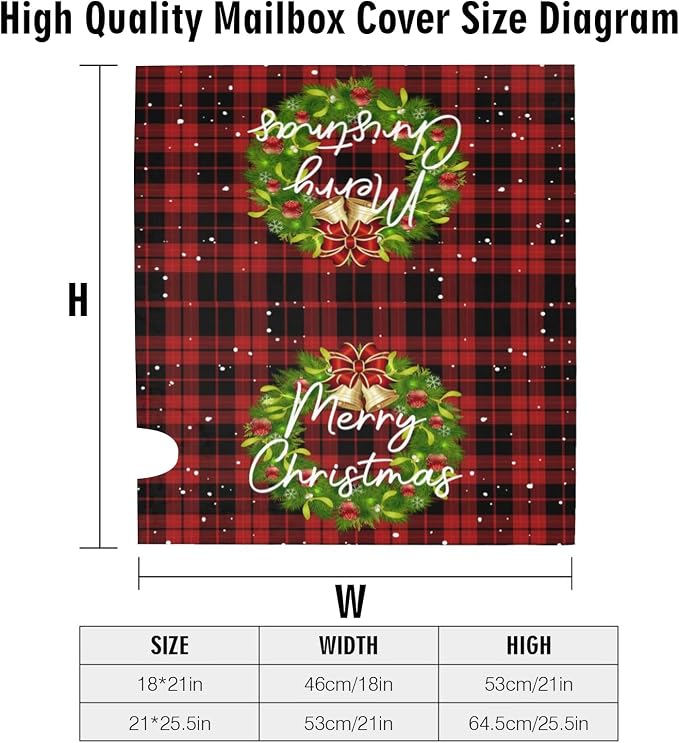 Merry Christmas Wreath Magnetic Mailbox Covers, Standard Size 18 X 21 Winter - Image 6