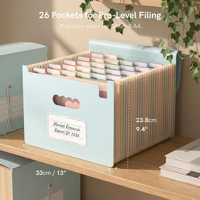 ABC life 26 Pockets Accordion File Organizer, High Capacity Expanding File - Image 2