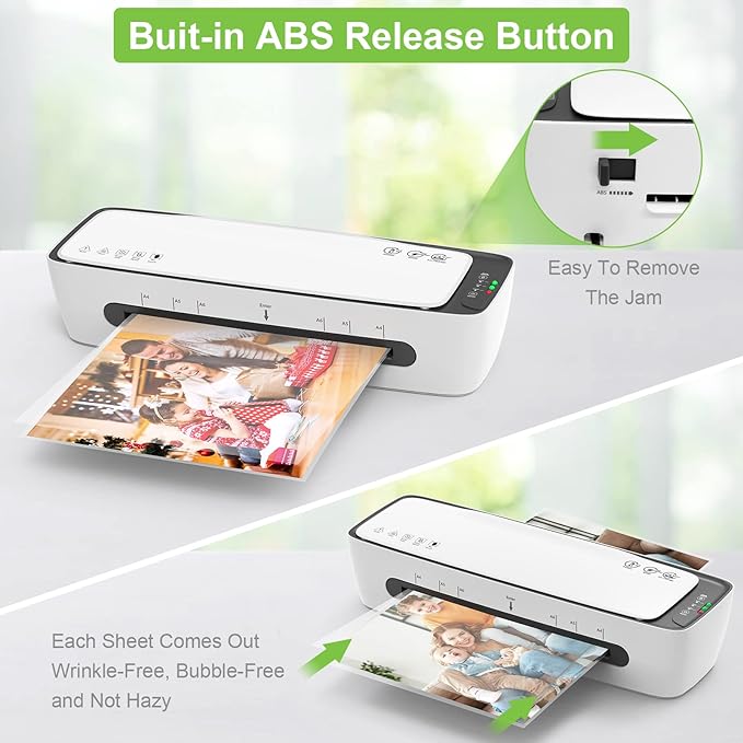 Laminator Machine with Laminating Sheets A4 Portable Thermal Lamination 9-Inch Laminate for Personal Office School Home Use, 6 in 1 Laminater Quick Warm Up Never Jam-DeskLoop Office