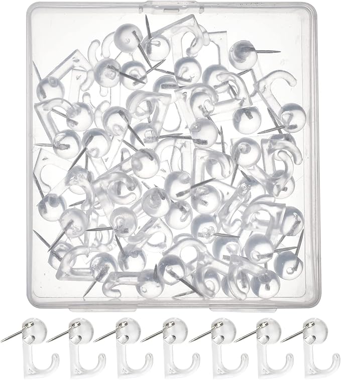 50Pcs Push Pin Hooks, Bulletin Board, Photo Wall, Christmas Decorations by Unknown