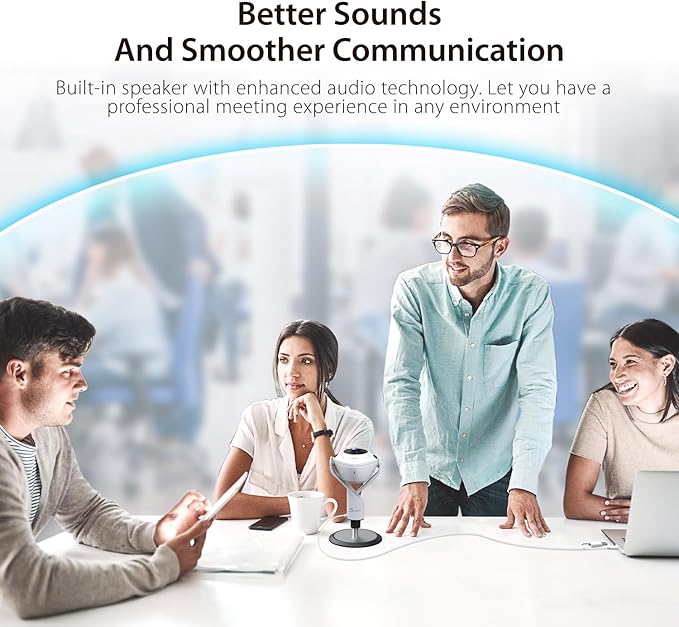 j5create 360 All Around AI-Powered Conference Room Camera with Speakerphone, Smart-Tracking, Auto-Framing, Include a Remote Control (JVU368)-DeskLoop Office