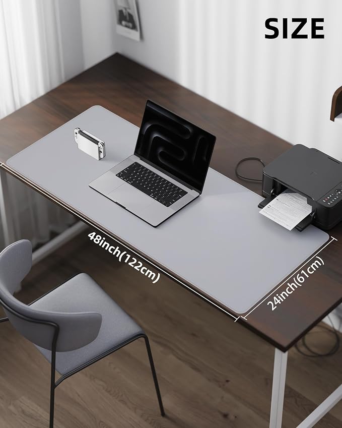 Leather Desk Pad Protector-48 x 24" Computer Desk Mat, Large Mouse Pad - Image 5