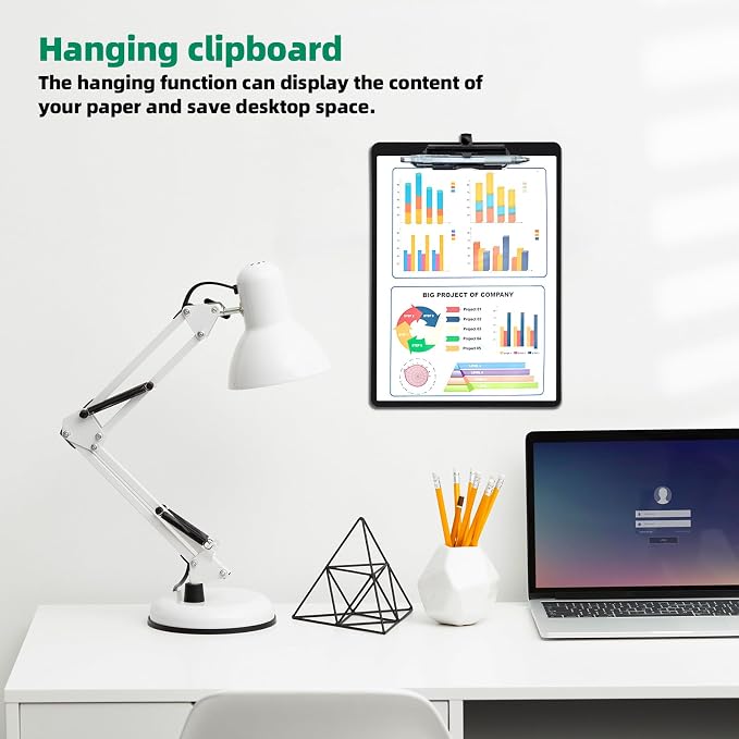 FRETONBA Black Clipboard with Pen Holder, Hanging Clip boards Holds 8.5x11 Inch - Image 6